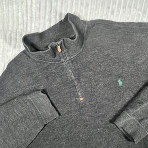 Polo Ralph Lauren 1/4 Zip Pullover Sweater Men's 4XLT Charcoal Green Pony Preppy